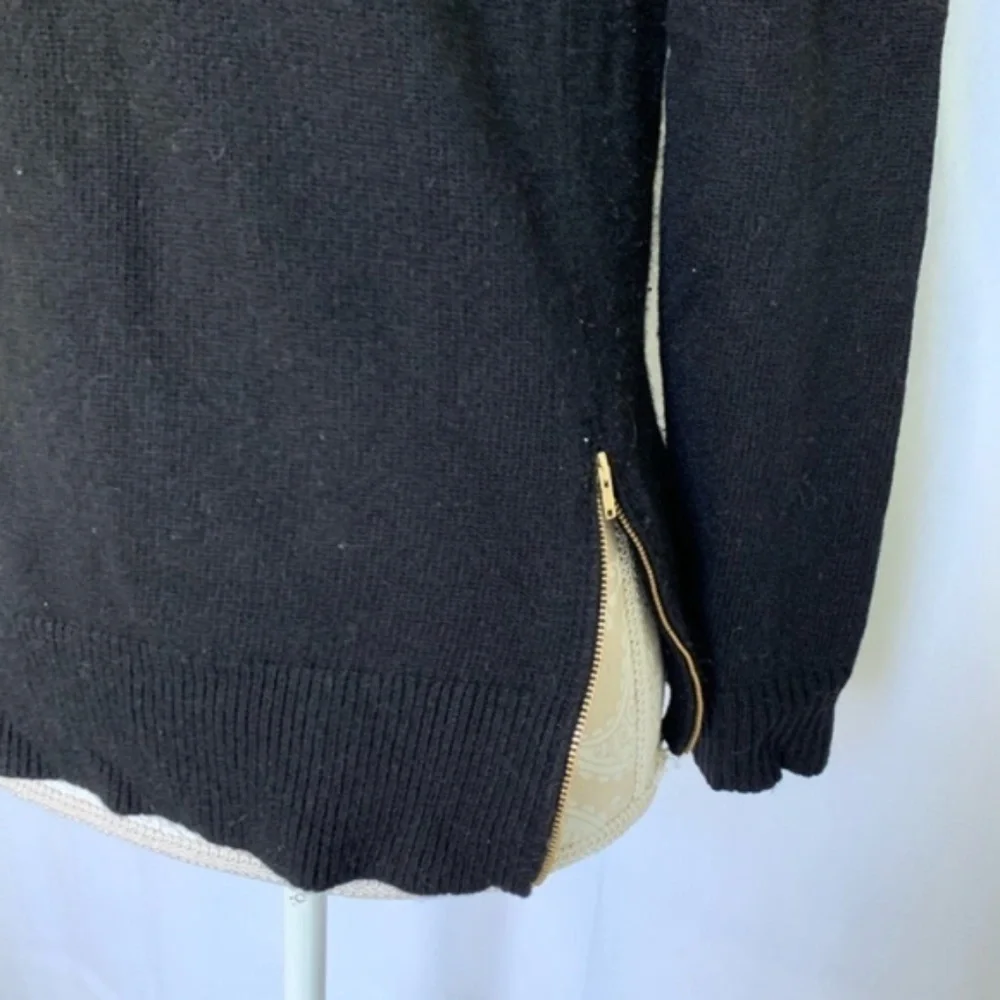 J. Crew // Factory Black Warmspun Zip Sweater Size small wk1